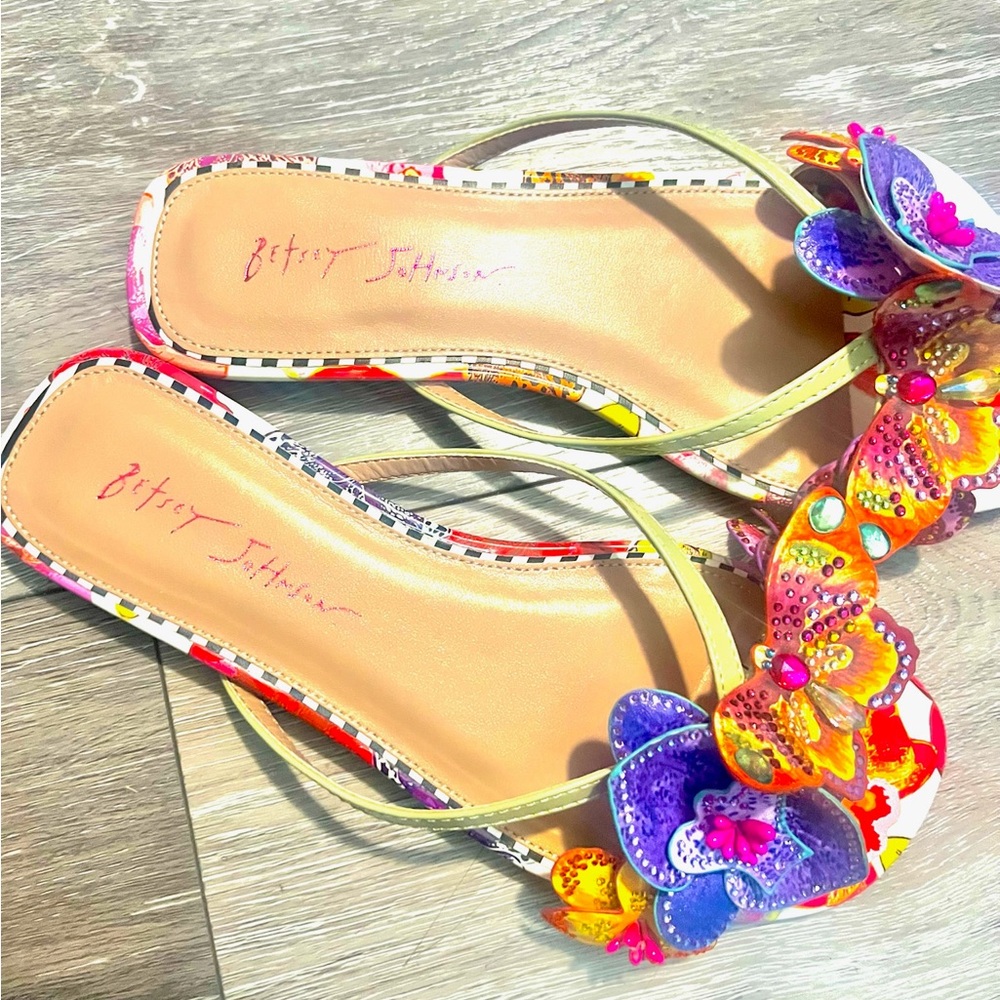Betsey Johnson Colorful Floral Sandals BRAND NEW!! In stores now!